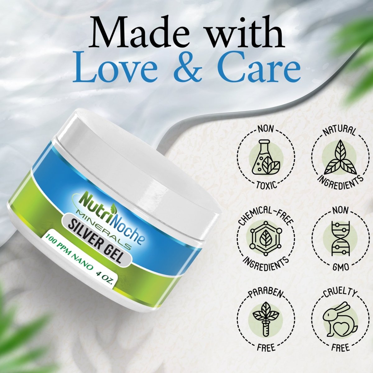 NutriNoche Ultra Pure Colloidal Silver Gel | 99.99% Crystalline Silver Gel - NutriNoche