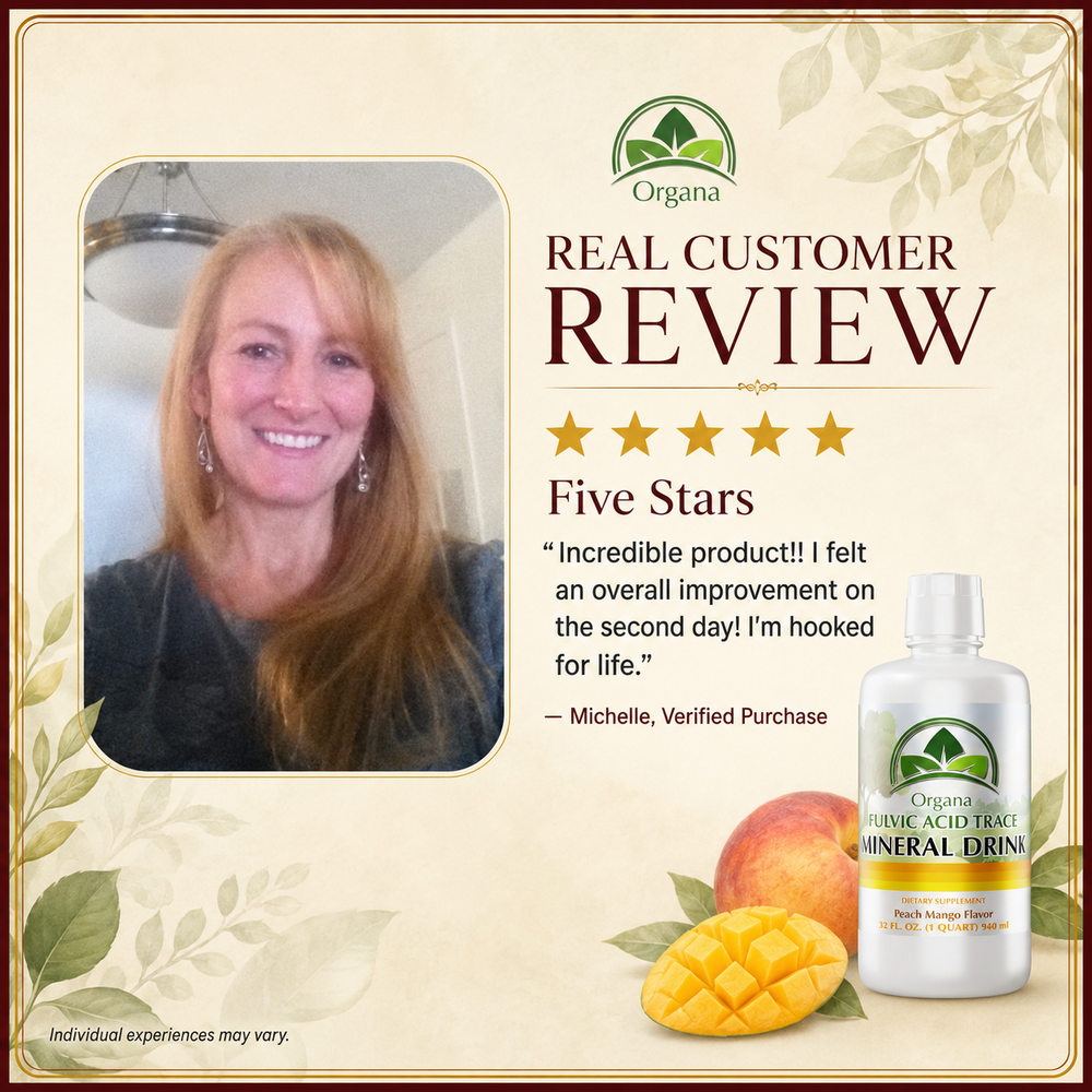 Verified customer review of Organa Plant-Derived Trace Mineral Drink with five-star rating