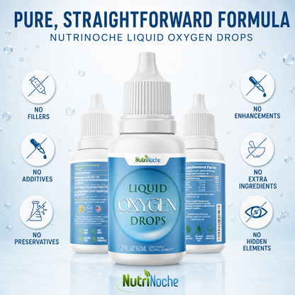 NutriNoche stabilized oxygen drops product infographic