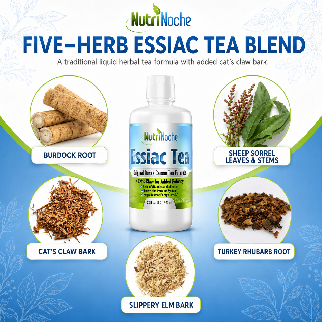 Essiac Tea | NutriNoche 5-Herb Liquid Essiac Tea – Ready to Drink