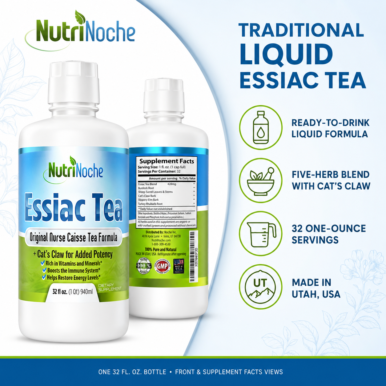 Essiac Tea | NutriNoche 5-Herb Liquid Essiac Tea – Ready to Drink