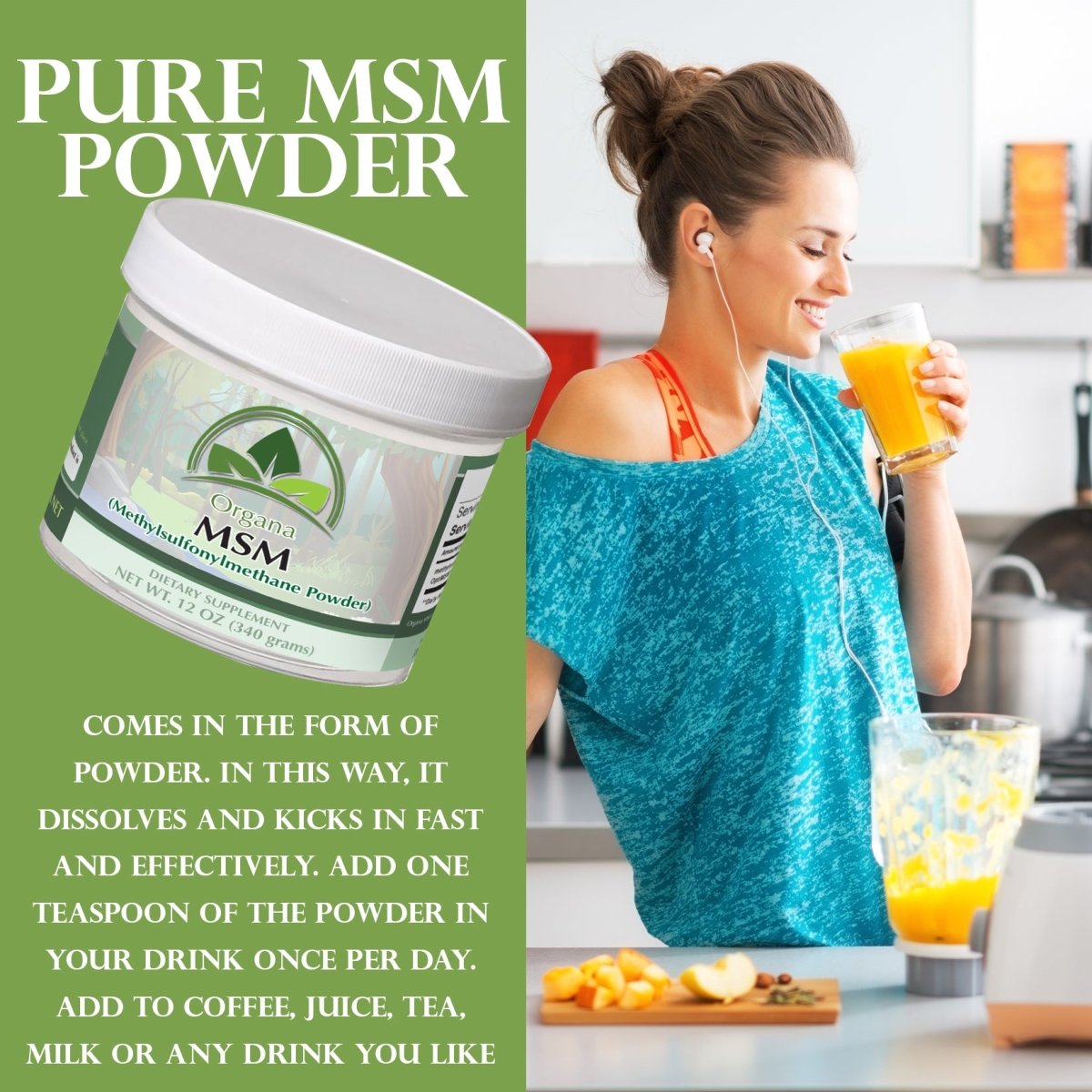 MSM Supplement (Methylsulfonylmethane)| Opti MSM | Fast Dissolving - NutriNoche