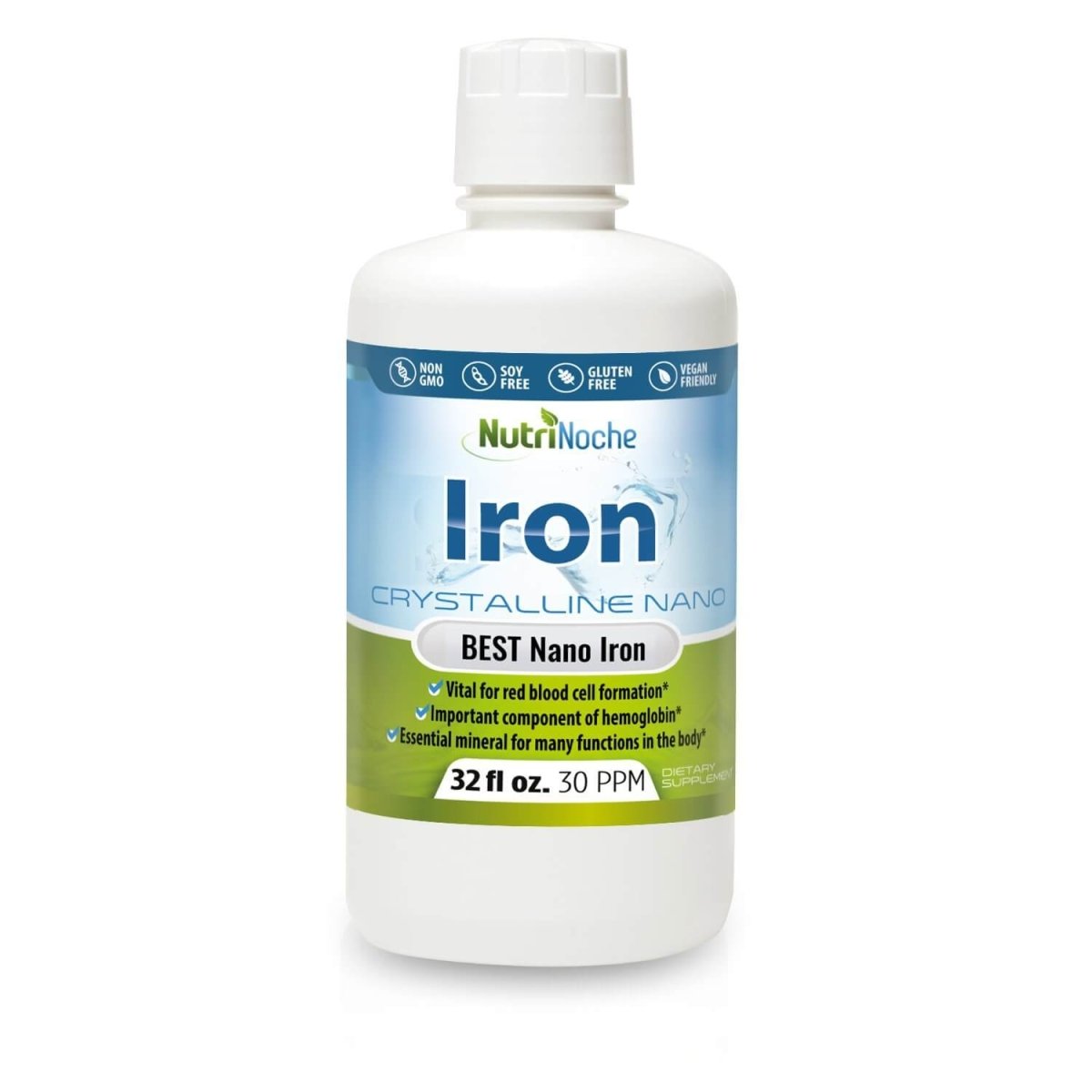 NutriNoche Liquid Iron | 99.99% Ultra Pure Crystalline Nano Iron Particles - NutriNoche