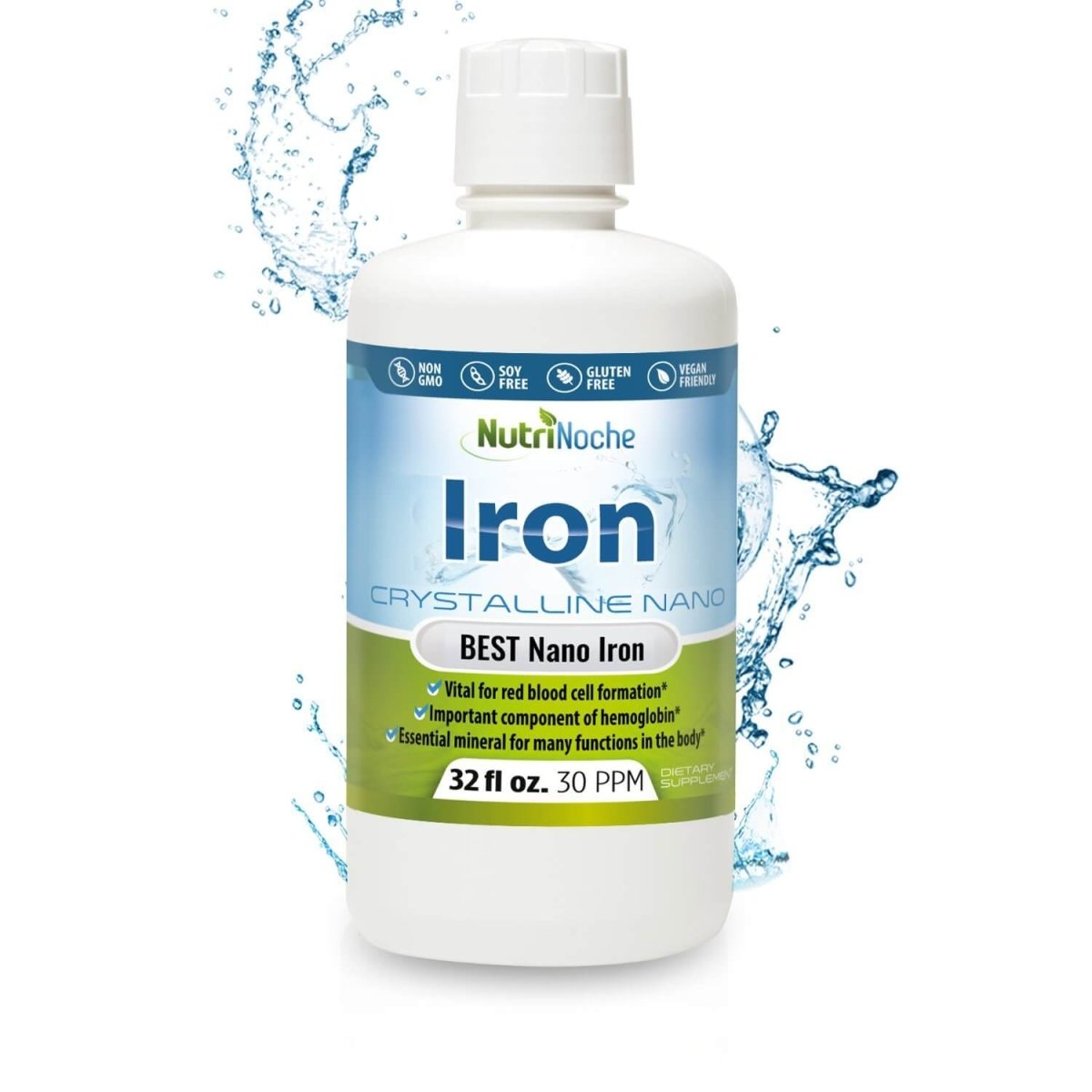 NutriNoche Liquid Iron | 99.99% Ultra Pure Crystalline Nano Iron Particles - NutriNoche