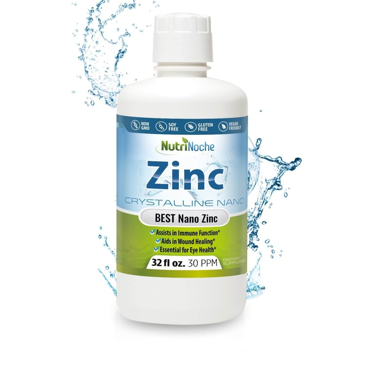 NutriNoche Liquid Zinc | 99.99% Ultra Pure Crystalline Nano Zinc Particles - NutriNoche