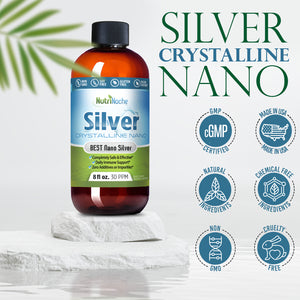 NutriNoche Colloidal Silver | 99.99% Ultra Pure Crystalline Nano Silver Particles
