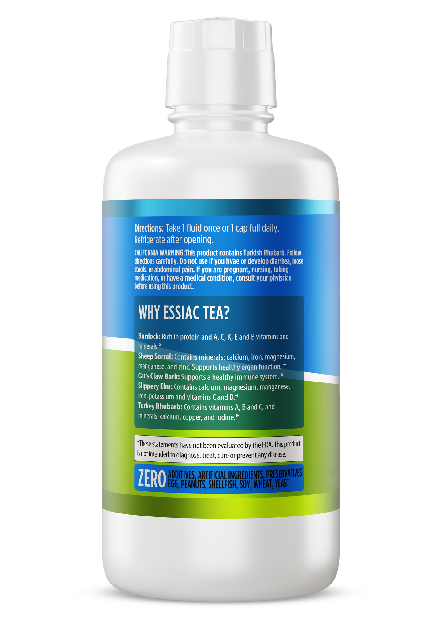 Nutrinoche Essiac Tea | Freshly Brewed Organic and WildCrafted Herbs | 32 Oz Bottle