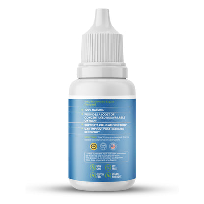 Nutrinoche Liquid Oxygen Drops for Humans - High Potency Liquid Oxygen Supplement - Potent Oxygen Boost to Help Facilitate Energy Production - 2 oz Oxygen Drop Formula - Pure Oxygenated Water